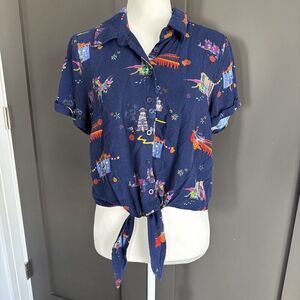 Universe Women's Woven Tie-Front Top - Disney Pixar Coco size Large